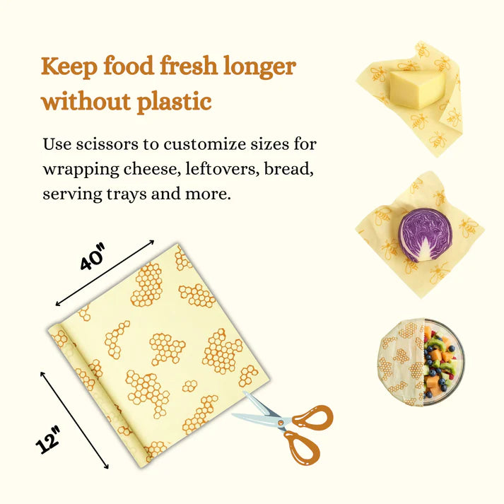Melina Beeswax Wrap for Food - Large Roll