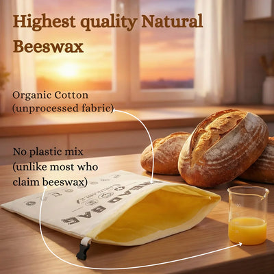Melina 100% Cotton-Beeswax Bread Bags