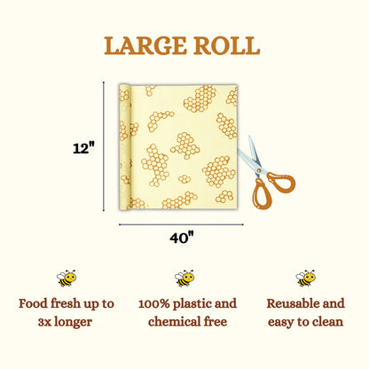 Melina Beeswax Wrap for Food - Large Roll