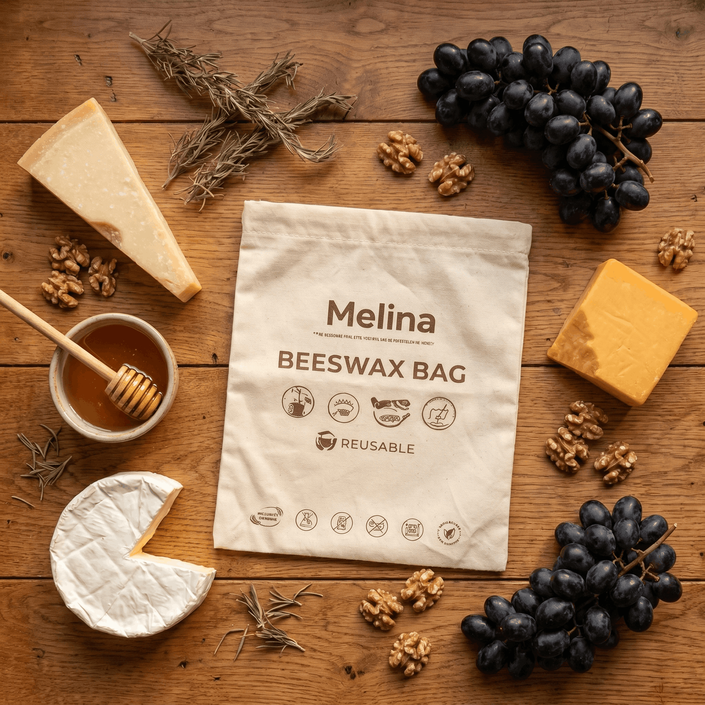Melina 100% Cotton-Beeswax Cheese Bags