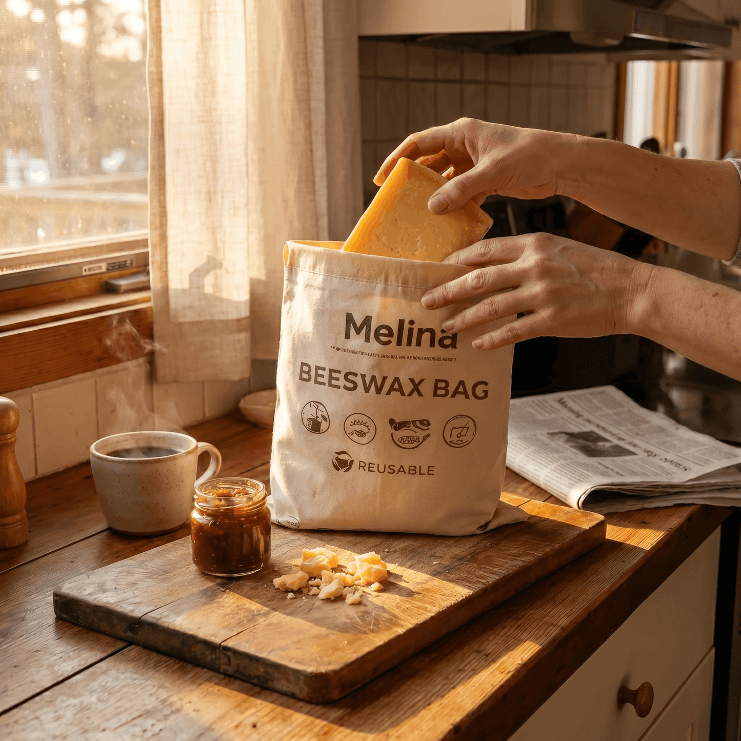 Melina 100% Cotton-Beeswax Cheese Bags
